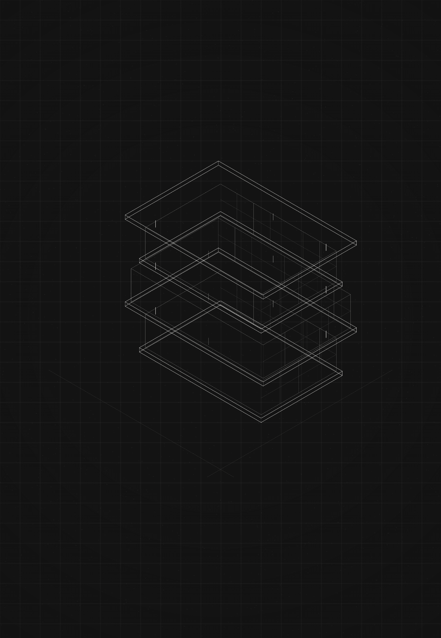 Generated building concept wireframe render